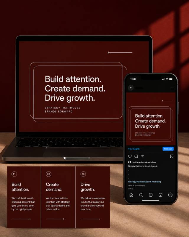 Osyne social media management and content strategy displayed on laptop and mobile for businesses in Nairobi Kenya